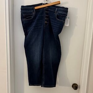 Dark Blue Denim Crops